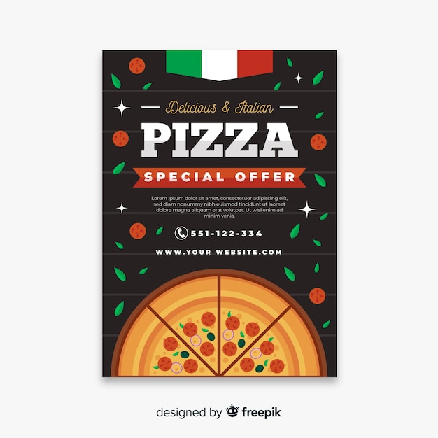 Pizzamainoslehtisen mallipohja