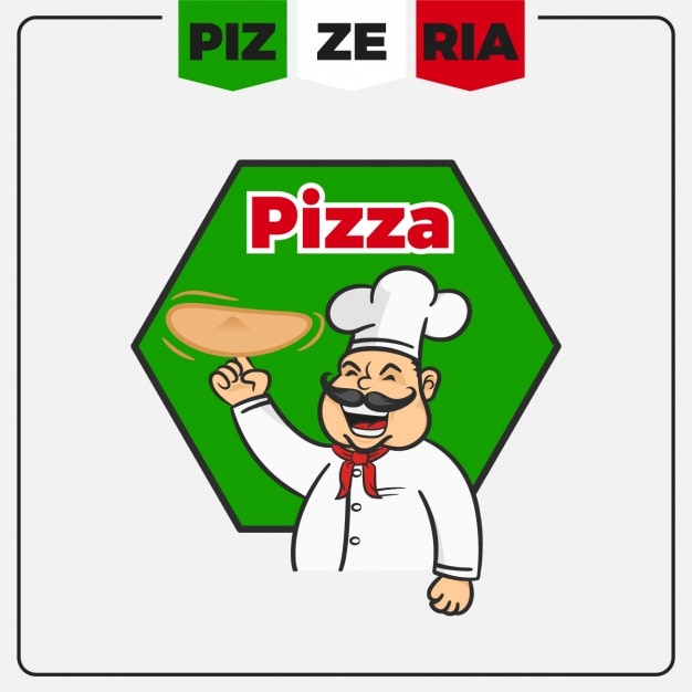 Бесплатное векторное изображение Шаблон логотипа пиццерия