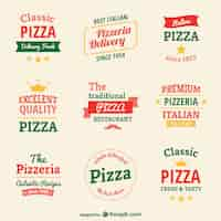 Free vector pizzeria logo templates