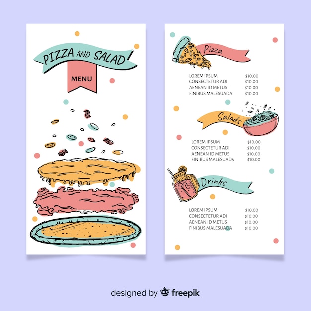 Pizzeria menu template