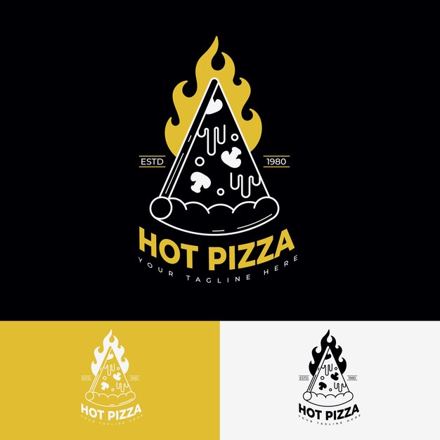 Шаблон винтажного логотипа пиццерии