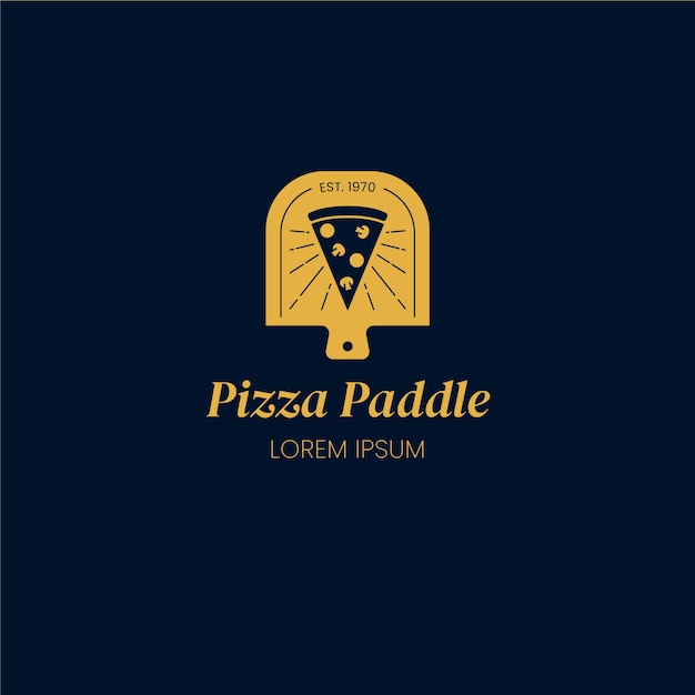 Vettore gratuito modello di logo vintage pizzeria