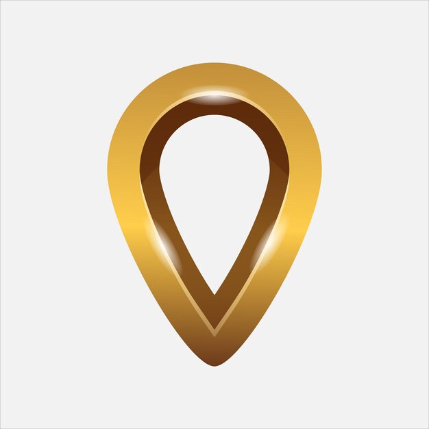 Place gold glossy icon design