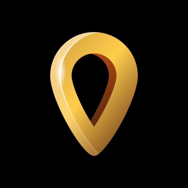 Free vector place icon gold glossy design