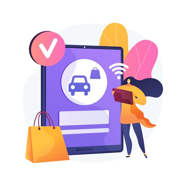 Place your curbside pickup order online abstract concept   illustration. Safe grocery pick-up, quickservice customer, social distance, contactless pickup, pay order ahead  