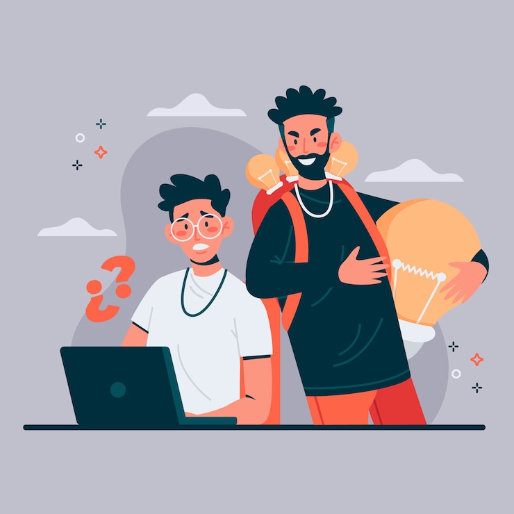 Free Vector plagiarism concept with characters
