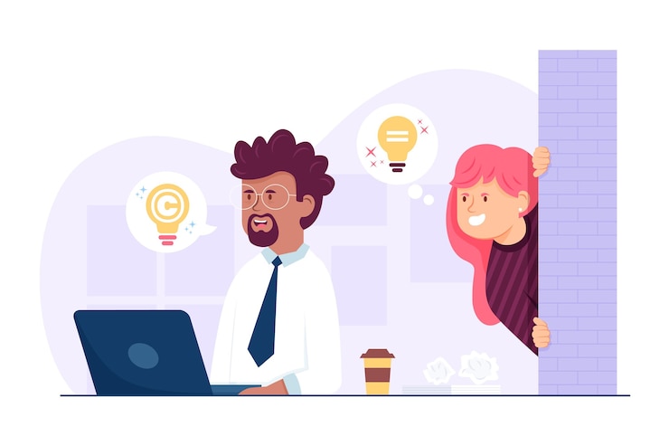 Free Vector plagiarism copyright illustration