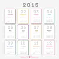 Free vector plain 2015 calendar