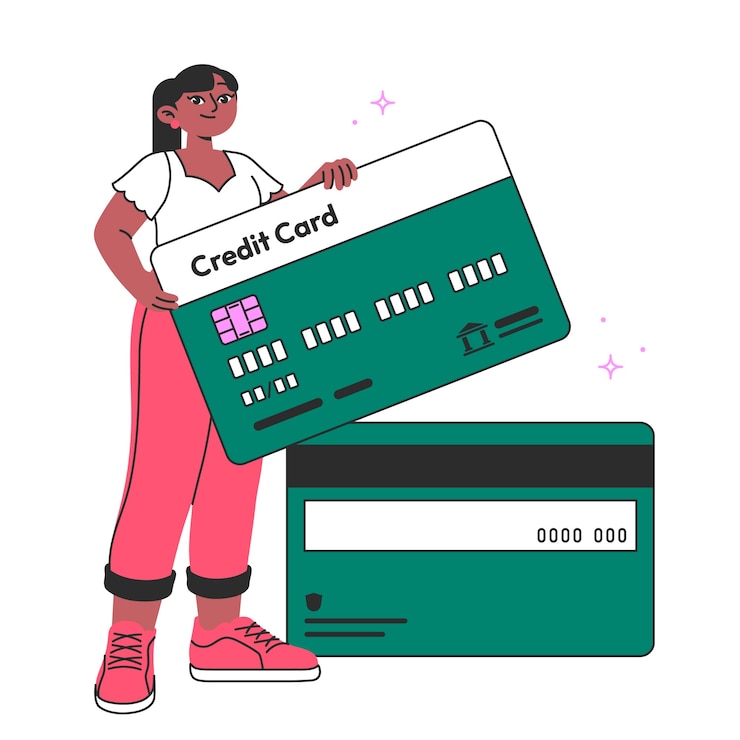 Free Vector plain credit card concept illustration