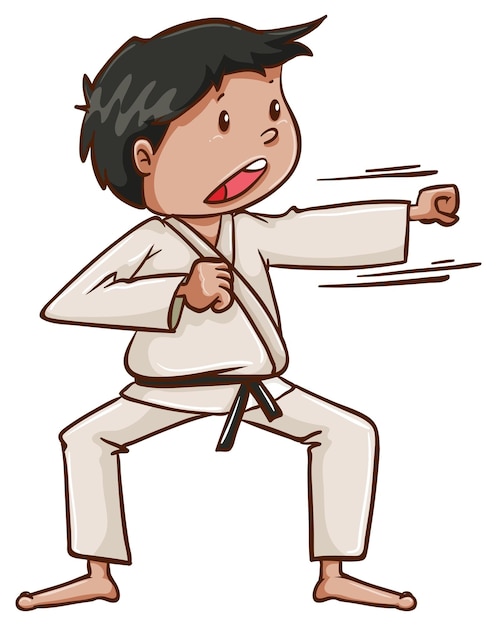 Free vector a plain drawing of a martial arts artist