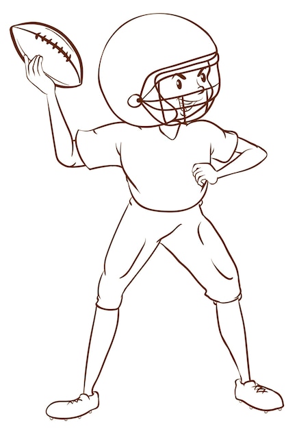 Free vector a plain sketch of an american football player