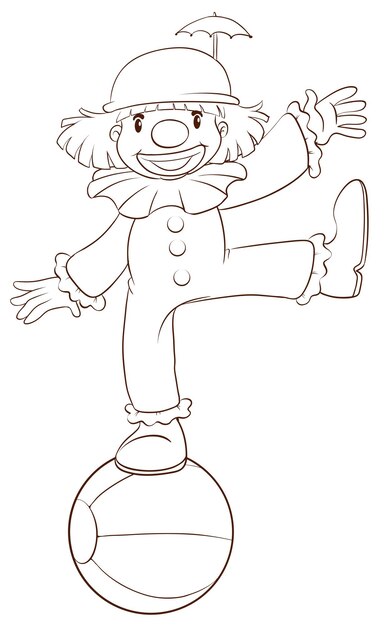A plain sketch of a clown