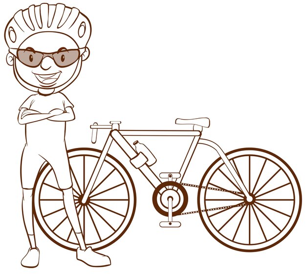 A plain sketch of a cyclist