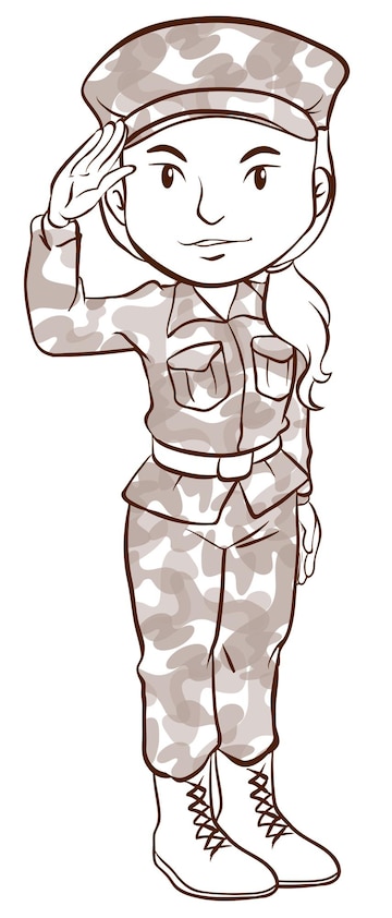 easy army soldier drawing