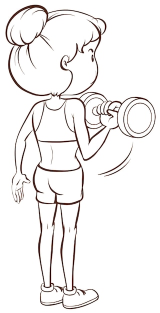 A plain sketch of a lady training