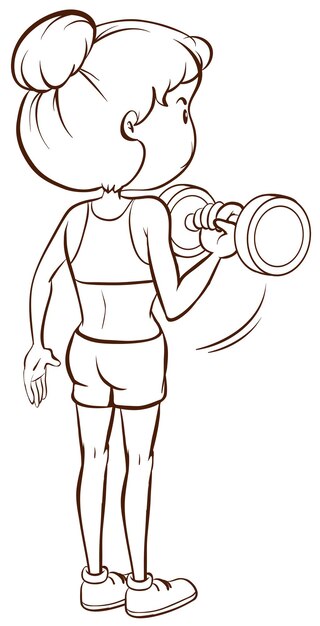 A plain sketch of a lady training