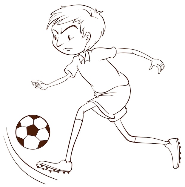 A plain sketch of a soccer player