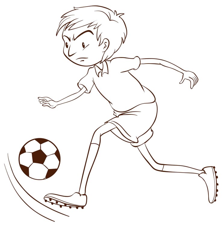 Free Vector a plain sketch of a soccer player