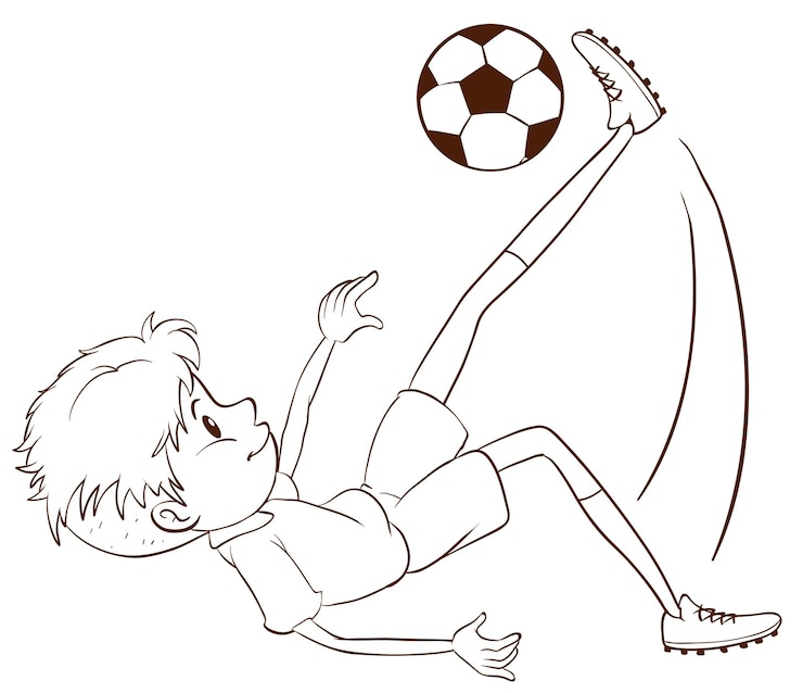 Free Vector a plain sketch of a soccer player