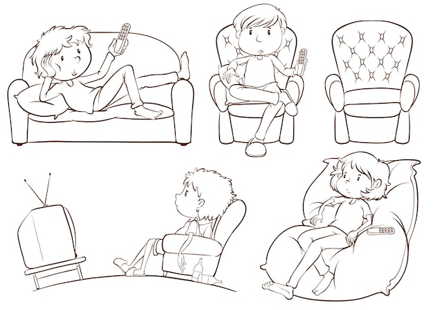 Plain sketches of the lazy people