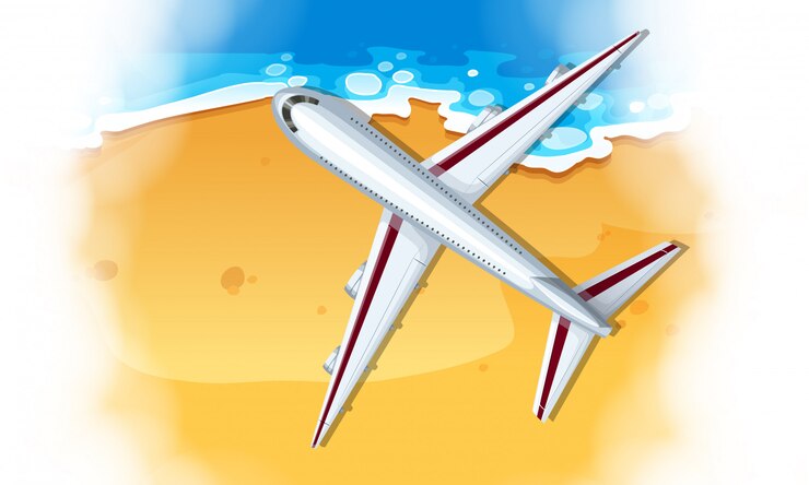 Free Vector a plane aerial view