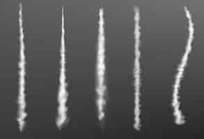 Бесплатное векторное изображение Самолет оставляет дымовой след реактивного самолета или ракеты