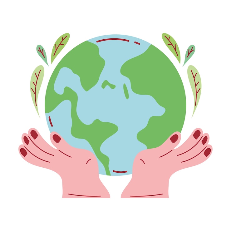 Free Vector planet earth holds the key to conservation icon isolated