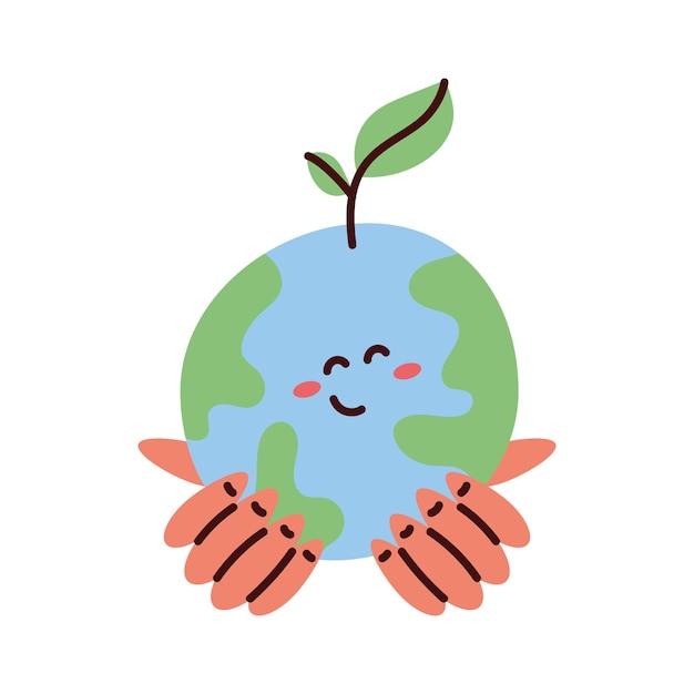 Free vector planet earth with plant