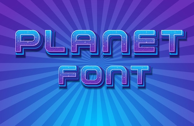 Planet font logo on radiant background