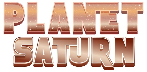 Planet Saturn word logo design