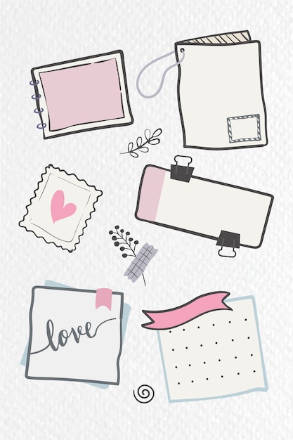 Free vector planner doodle collection vector