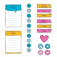 Free vector planner scrapbook set