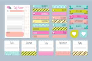 Free vector planner scrapbook set