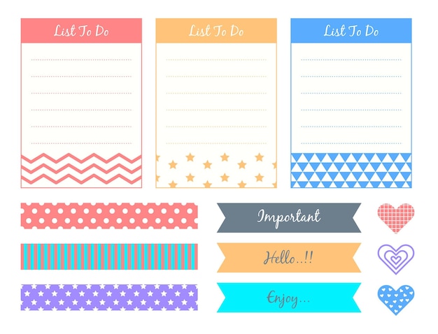 Free vector planner scrapbook set