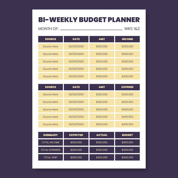 Free Vector planner template design