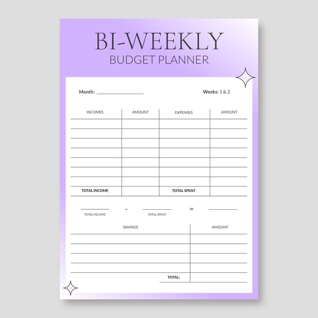 Free Vector Planner template design