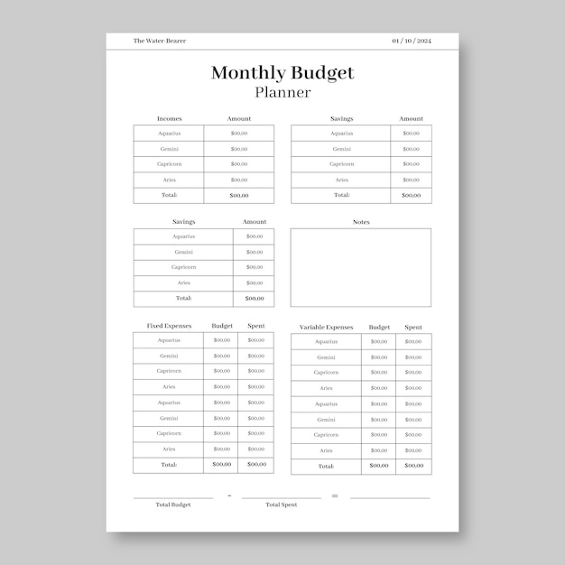 Free vector planner template design