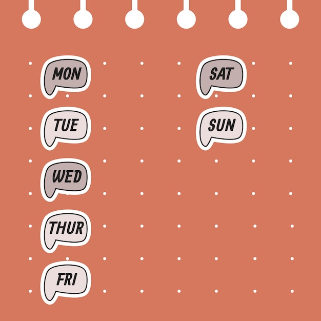 Days of the week in lettering. Monday, Tuesday, Wednesday, Thursday,  Friday, Saturday, Sunday. 13744520 Vector Art at Vecteezy