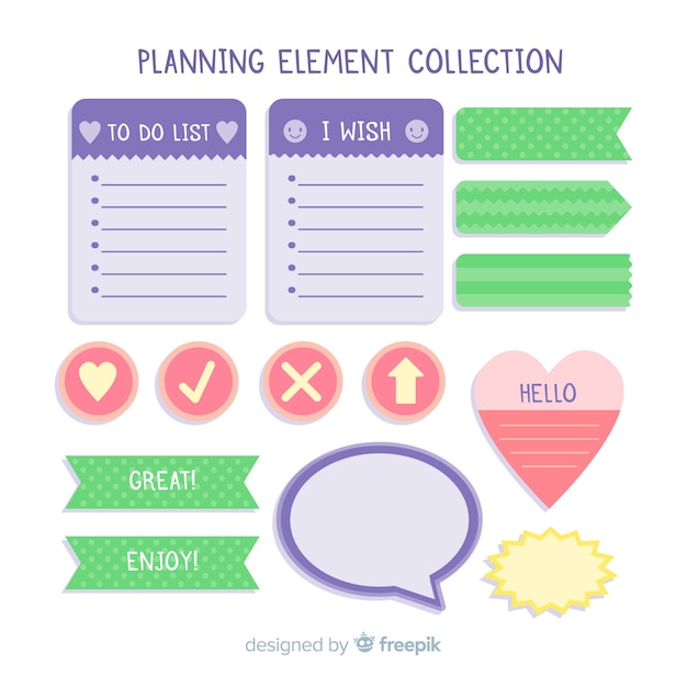 Free vector planning elements collection