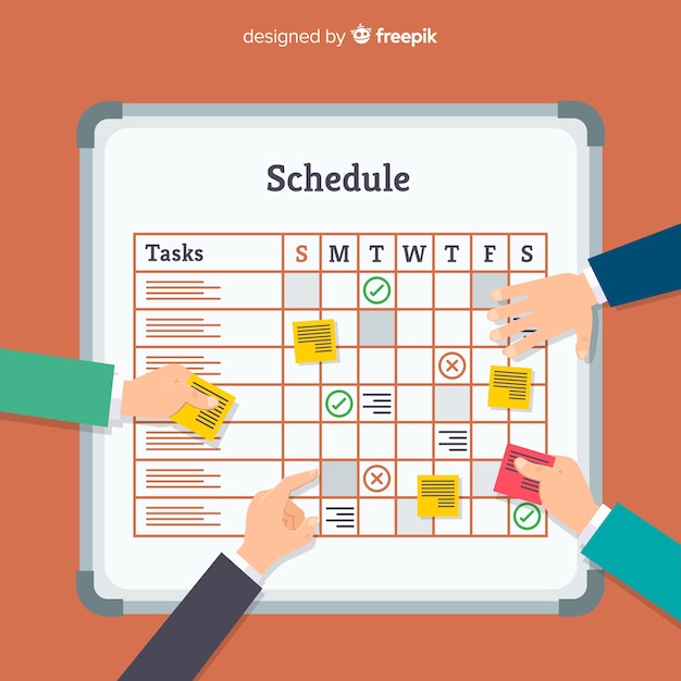 Free vector planning schedule concept