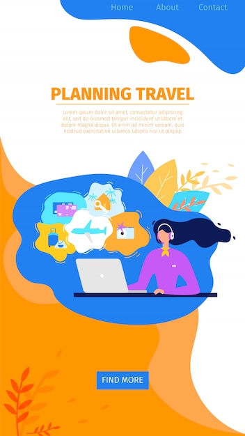 Planning Travel Online Service Flat Vector Website