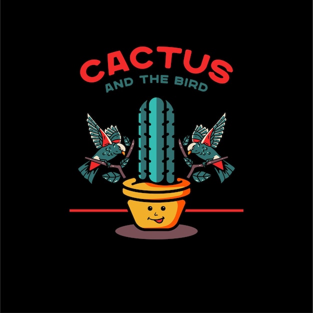 Plant cactus illustration tattoo vintage for tshirts