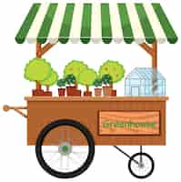 Free vector plant cart shop stall