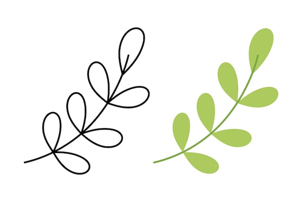 Free vector plant outline and flat