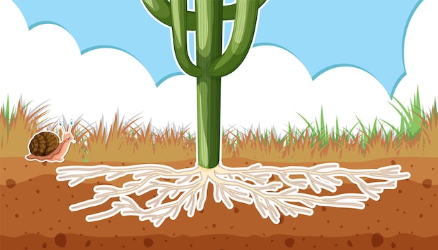 Free vector plant showing roots in soil thumbnail design