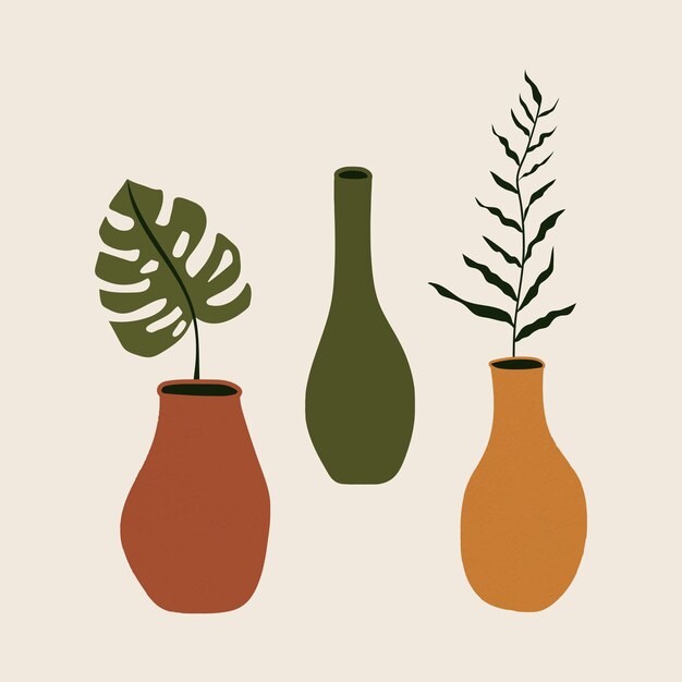 Plant in vase vector  element