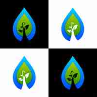 Free vector plant water logo design vector