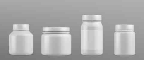 Free vector plastic bottle for pills and supplements mockup