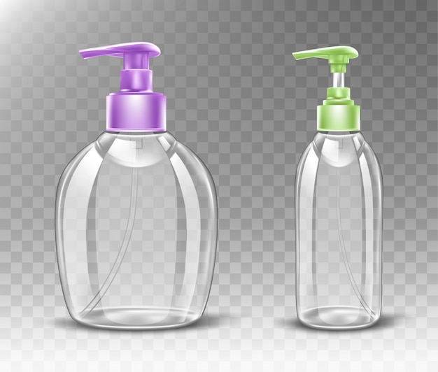 Free vector plastic bottle with dispenser pump for liquid soap