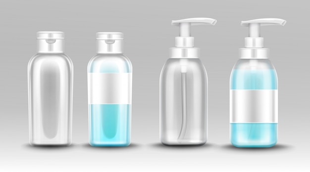 Plastic bottle with dispenser pump for liquid soap